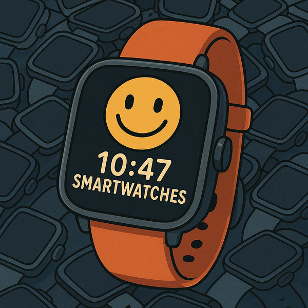 Smartwatch with a smiley face. 