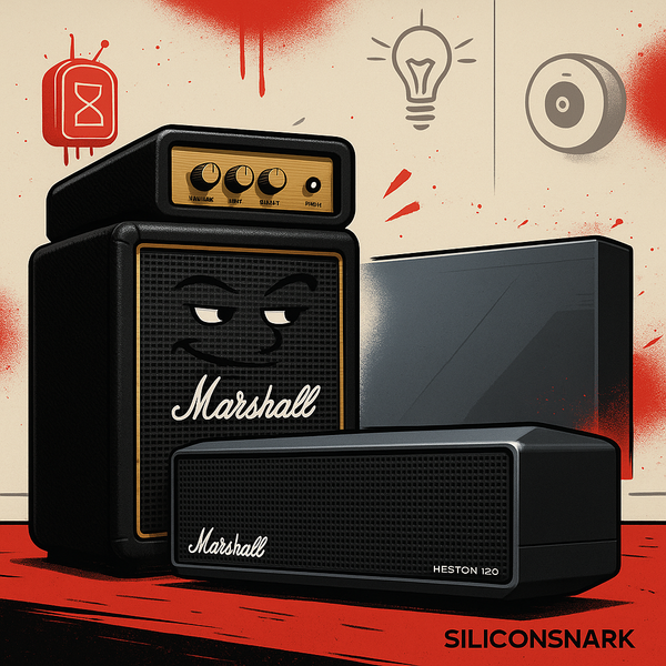 Marshall amp morphing into a soundbar on a concert stage, because of course.